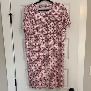 NWOT Southern Tide Salmon and White Patterned Midi Dress